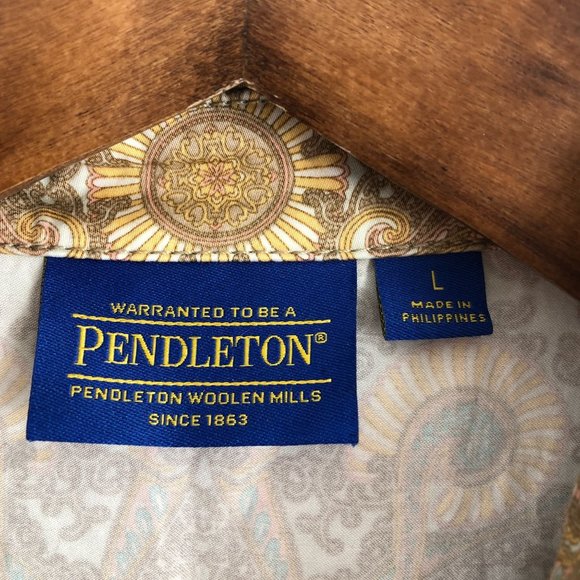 Pendleton Women's Large Multi-Color Printed 100% Cotton Collared Shirt Jacket - Picture 7 of 10